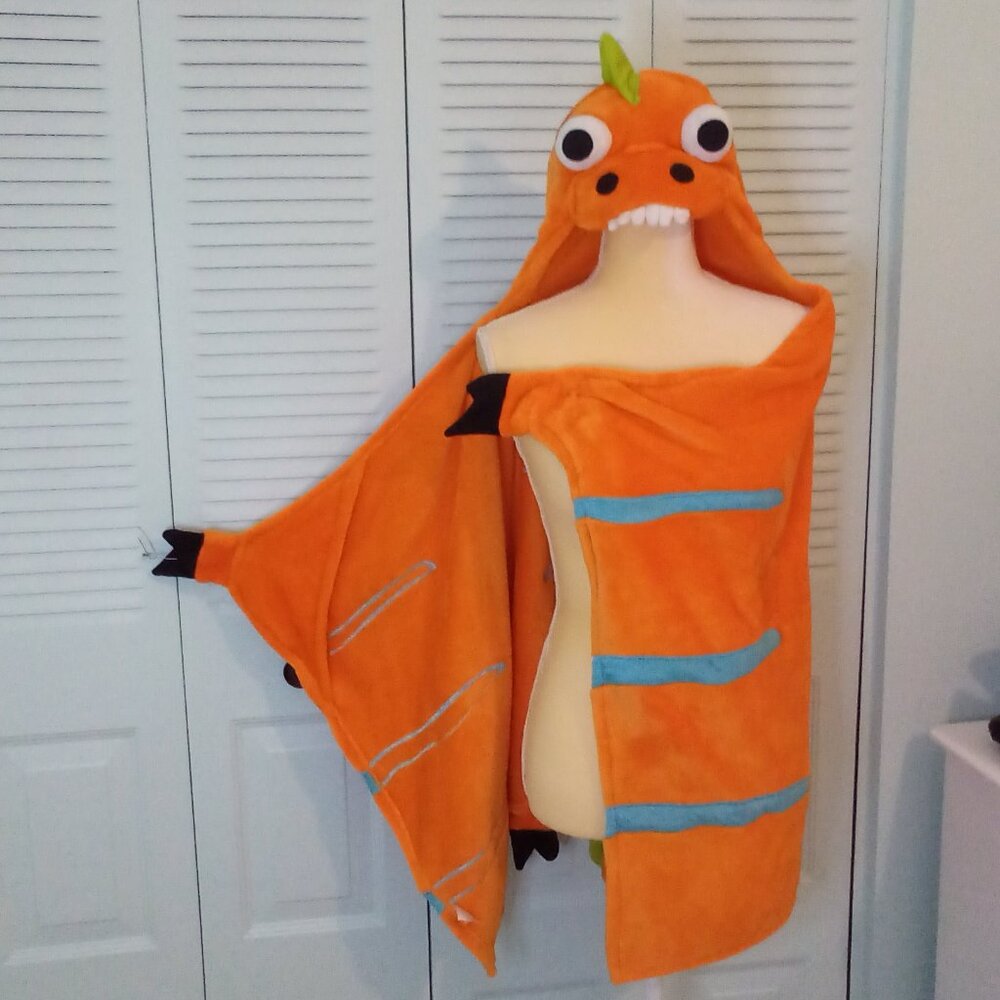 BEST BRANDS KIDS HOODED THROW DINOSAUR ONE-PIECE WARM SOFT PLUSH COZY BLANKET